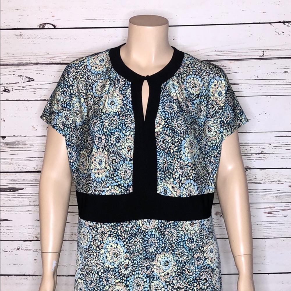 dressbarn Blue and Black Floral Midi Dress - Picture 2 of 7